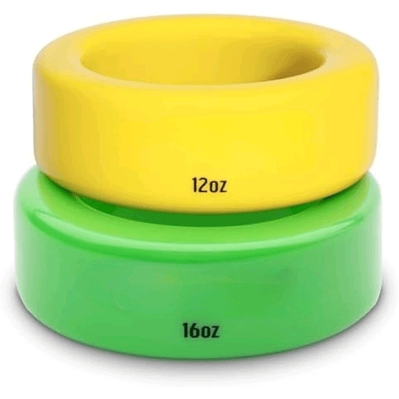 GoSports Baseball and Softball Bat Weights - 2 Pack Baseball Donuts - 16 oz & 12 oz