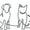 One Line Dog And Cat, variant on Elephant Stock Dog Line Illustration Wall Art - Horizontal Canvas Wall Art - Living Room Wall Decor - Animal Canvas - Beige And Black Decor - 51" x 34"