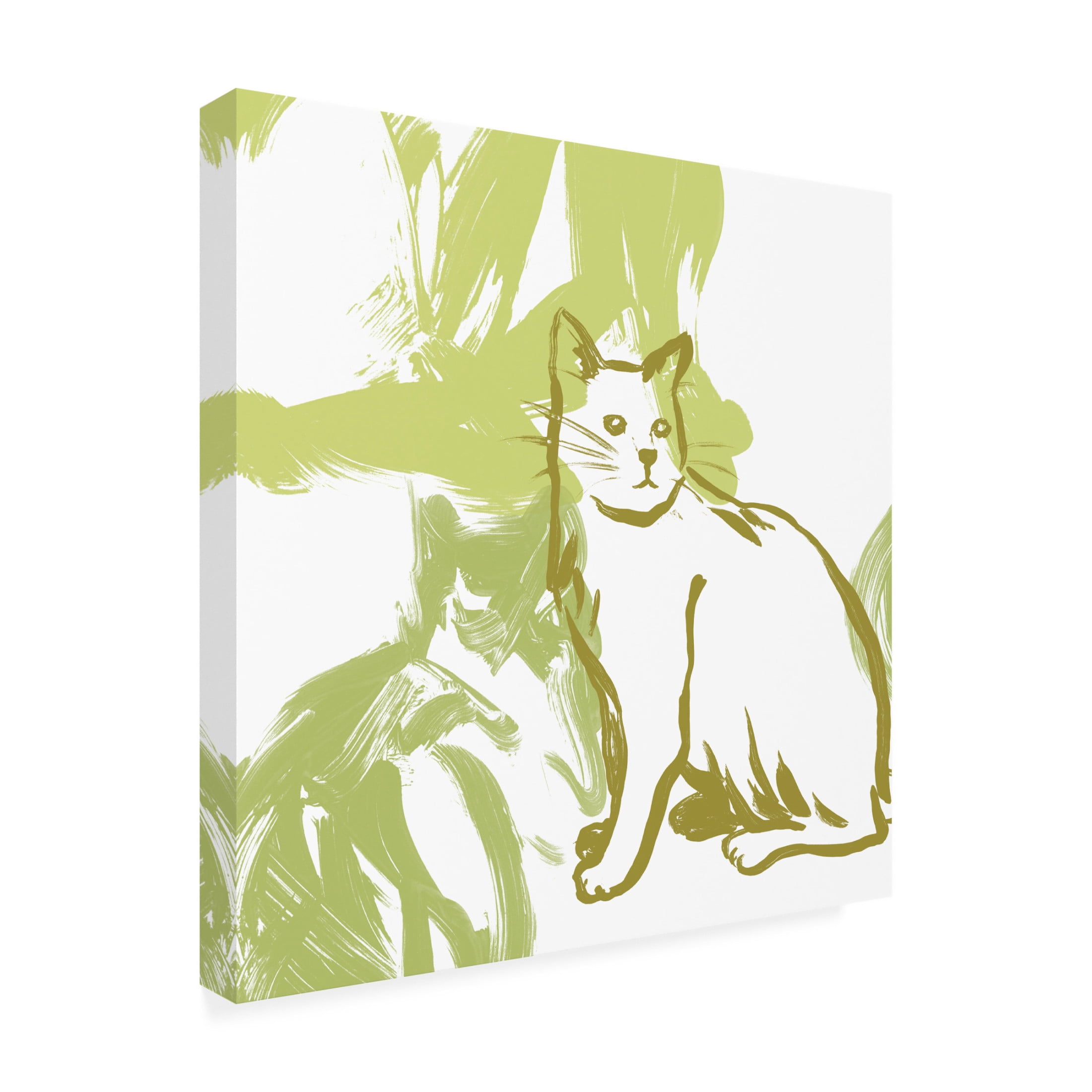 Canvas Wall Art - June Erica Vess 'Paint Box Cats V' Wall Art for Living Room, Bedroom, or Office Décor by Trademark Fine Art - 14 x 14 Inches