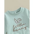 thumbnail image 6 of Bslissey Toddler Baby Girls Easter Outfits Long Sleeve Letter Bunny Embroidery Sweatshirt + Sweatpants 2Pcs Tracksuit Infant Casual Daily Outfits 6M 12M 18M 24M 3T, 6 of 9