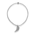 thumbnail image 1 of Angel Wing of Protection Elastic Sterling Silver Bead Stretch Bracelet, 1 of 4