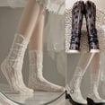 thumbnail image 3 of Summer Thin Fashion Socks, Mesh Lace Socks Women Ruffle, Mid-calf Socks Hot, 3 of 8