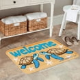 thumbnail image 2 of FJPT Welcome Sea Turtle Non Slip Flannel Polyester Floor Mat For Bathroom Kitchen Bedroom Decor 16x24 inch, 2 of 5