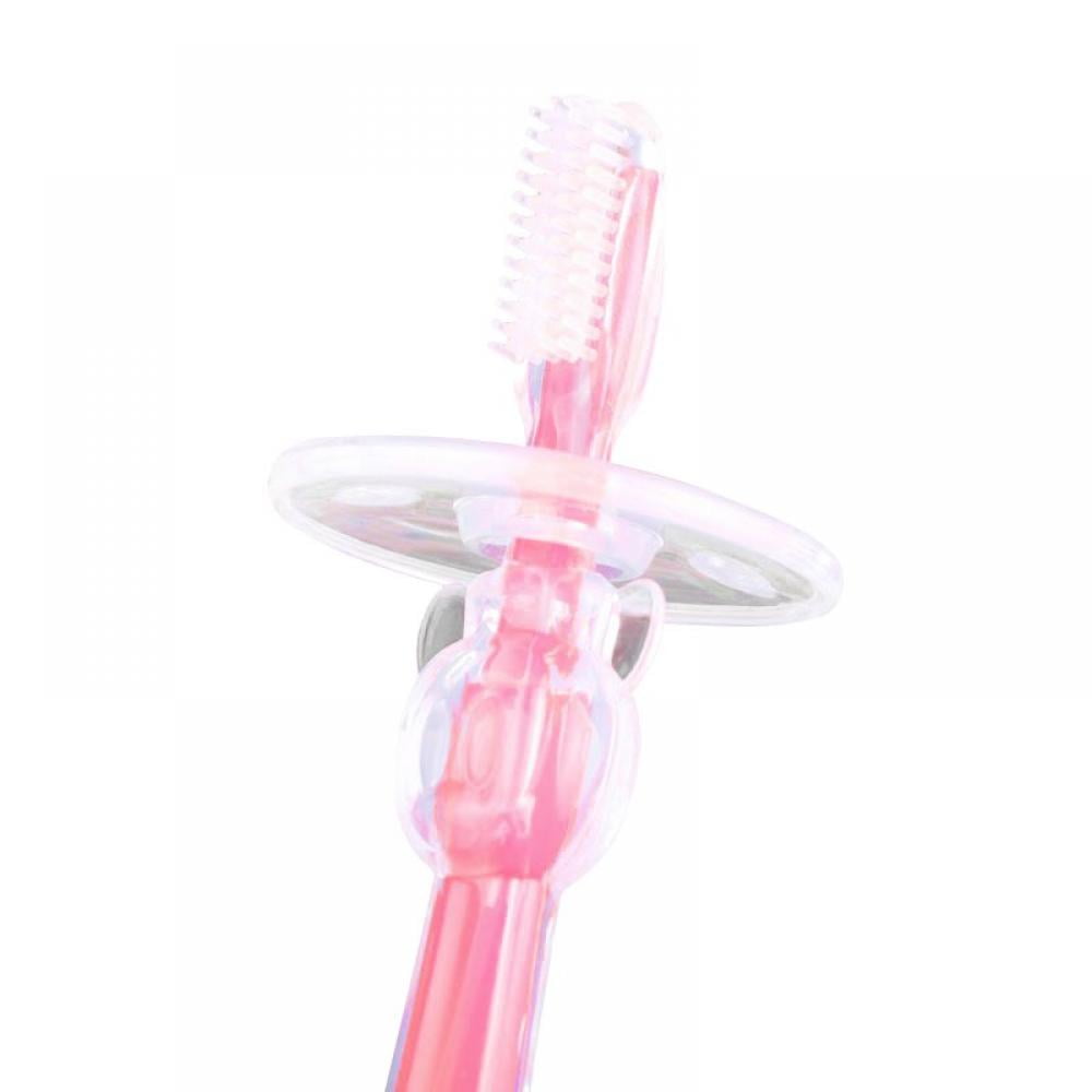 Baby Toothbrush Silicone Toddler Toothbrushes Infant Training Brush, Food Grade, Extra Soft Tough Bristles, BPA/PVC/Phthalate Free, Anti-Chocking/Anti-Fall Design