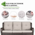 thumbnail image 2 of PARKWELL 4-Piece Outdoor Patio Furniture Set 5-Seat High Back Conversation Set with 30" Fire Pit Table and Deep Seat Wicker Chairs for Patio Garden Deck,Brown Wicker Beige Cushions, 2 of 8
