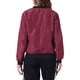 thumbnail image 3 of Abrigo casual con cremallera para mujer Inspire Chic, chaqueta tipo bomber, rompevientos con bolsillos, color rojo vino, 3 of 7