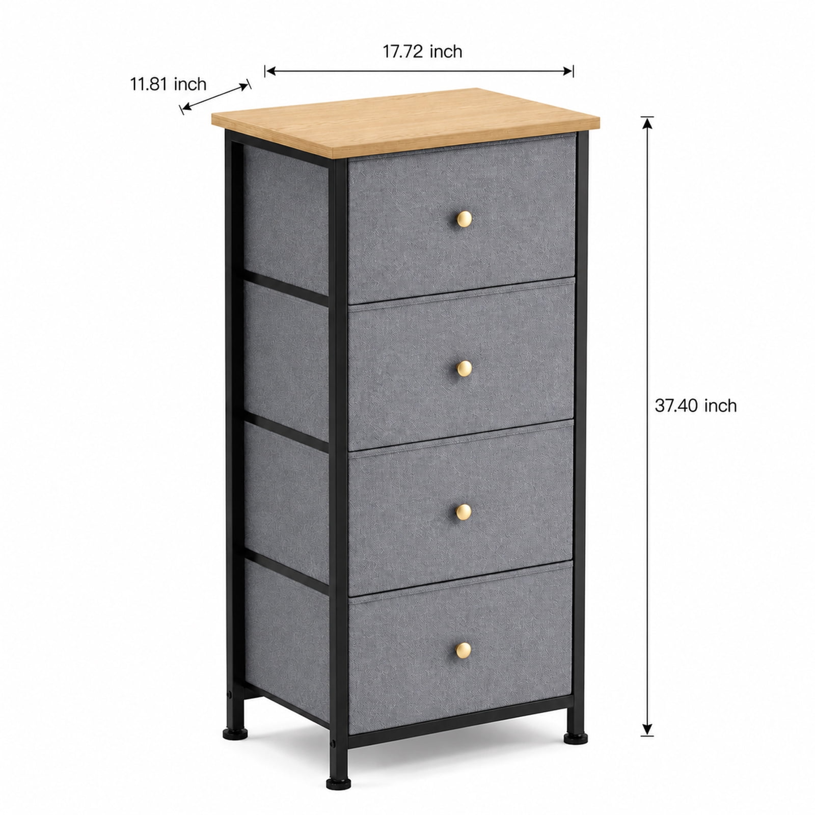 Alvantor Dresser Nightstand for Bedroom, 4-Drawer Fabric Dresser Storage Tower, Space-saving tower, Bedroom or closet use, Chest of drawers for small spaces