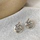 thumbnail image 2 of 1p Hoop Earrings Women Twist Stud Earrings [, 2 of 3