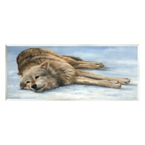 Stupell Industries Coyote Wolf Resting Snowy Landscape Woodland Wildlife Painting Unframed Art Print Wall Art, Design by David Stribbling