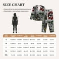 thumbnail image 6 of Kll Skulls Roses Print Women'S Long Sleeve Pajamas With Pants Sleepwear Loungewear 2 Set-Medium, 6 of 9