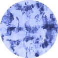 thumbnail image 1 of Ahgly Company Machine Washable Indoor Round Abstract Blue Modern Area Rugs, 6' Round, 1 of 4