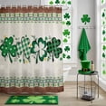 thumbnail image 5 of Shower Curtain, St. Patrick Botanical Clovers Leaves Waterproof Shower Curtain Set with Hooks for Bathroom Showers,Stalls and Bathtubs,72x78In Shamrock Wooden Plank, 5 of 9