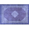 thumbnail image 1 of Ahgly Company Machine Washable Indoor Rectangle Medallion Blue Traditional Area Rugs, 8' x 12', 1 of 4