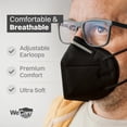 thumbnail image 3 of WeCare 5-Ply Disposable Face Mask, 5-Ply Layer (60 Individually Wrapped) - Black, 3 of 7