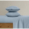 thumbnail image 5 of Brooklyn Loom Classic Cotton 200 Thread Count Solid Percale 100% Cotton Deep Pocket Sky Blue 3-Piece Twin XL, All Season, Adult Size, OEKO-TEX Certified, 5 of 10