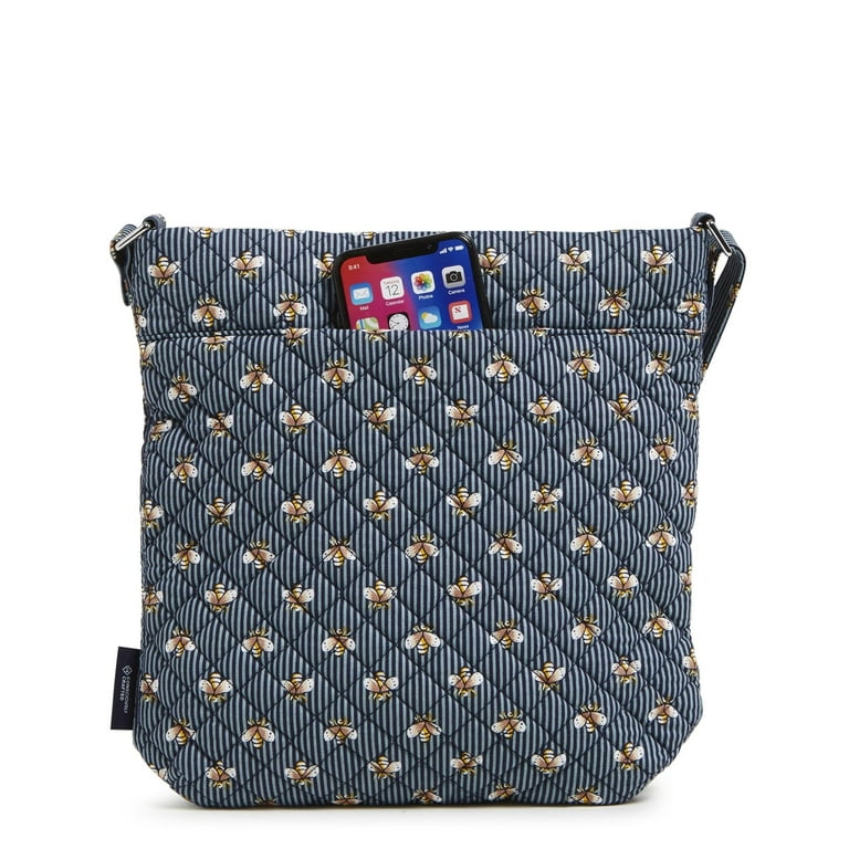 Vera Bradley Women's Cotton Triple Zip Hipster Crossbody Bag Bees