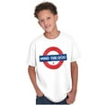 thumbnail image 3 of Mind The God Metro Pun Religion Crewneck T Shirts Boy Girl Teen Brisco Brands XS, 3 of 6