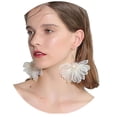 thumbnail image 1 of Pendientes grandes con forma de pétalo grande para mujer, aretes colgantes con flores grandes y gasa Flo, 1 of 5