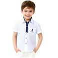 Boys' Color Block Short Sleeve Button-Down Shirt with Pocket ...