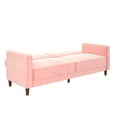 DHP Pin Tufted Transitional Futon, Pink Velvet
