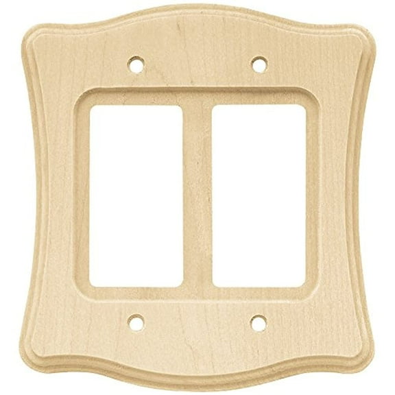 Franklin Brass 64630 Wood Scalloped Double Decorator Wall Plate Switch Plate Cover Unfinished