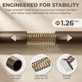 thumbnail image 4 of Mxdfafa Brown Heavy Duty Tension Curtain Rod, 43-122in No Drill Rustproof Carbon Steel Adjustable Rod for Bathroom, Closet, Balcony & Room Divider, 4 of 9