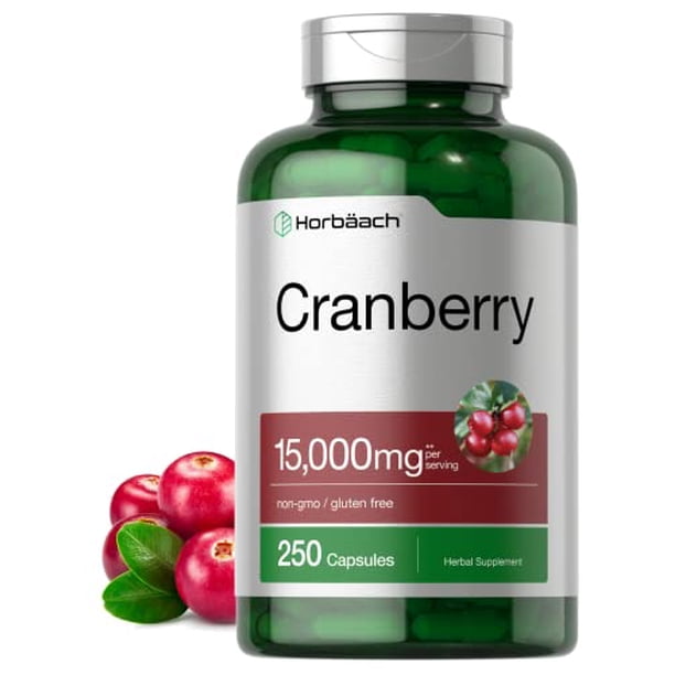 Cranberry + Vitamin C 15,000mg 250 Capsules NonGMO and Gluten