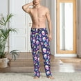 thumbnail image 4 of Salouo Skull mushroom rainbow space Print Pajama Pants for Men, Lounge Pants Elastic Waistband Casual Men's sleepwear Loungewear Sleep Pajama Pant -Large, 4 of 7