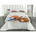 thumbnail image 2 of Ambesonne Olympics Quilted Coverlet 3 Pcs, Ping Pong Volleyball, Queen Size, Multicolor, 2 of 4