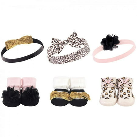 UPC: 0660168582857 | Hudson Baby Infant Girl Headband and Socks Giftset 6pc  Pretty Leopard  One Size