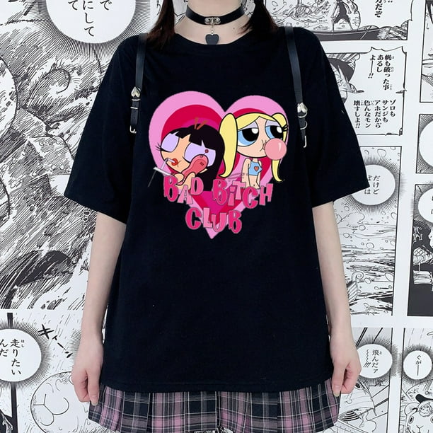 Nuevo Harajuku Anime Kawaii Anime camiseta mujer lindo divertido de dibujos animados T shirt verano moda camiseta 90s grafico Top camisetas mujerpangjing Walmart en linea