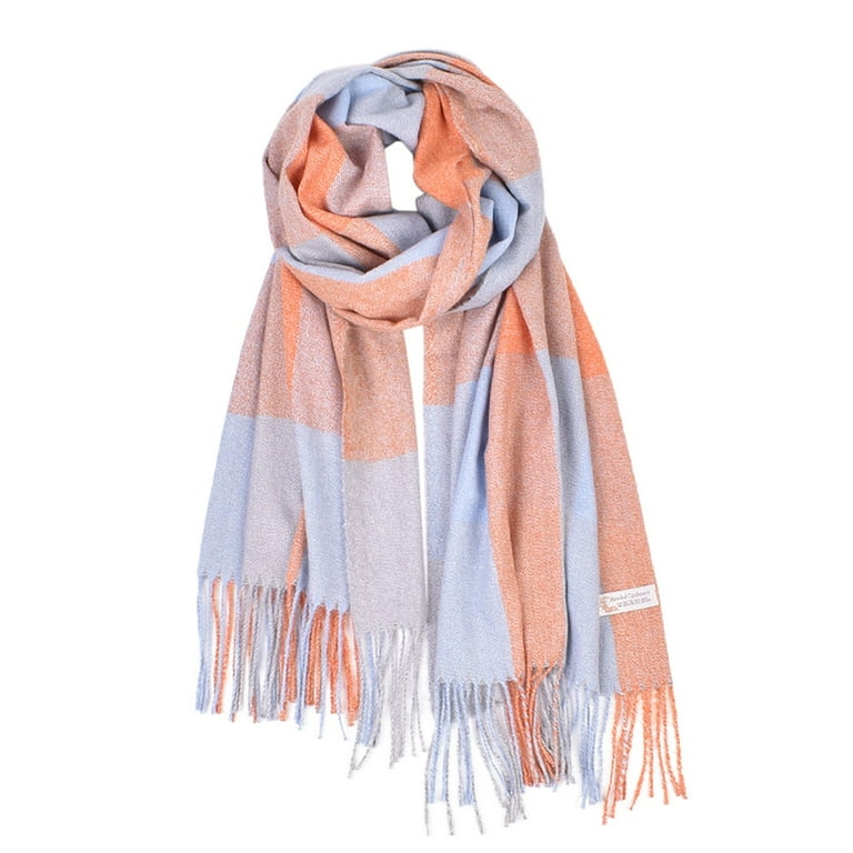 TWIFER Women'S Autumn And Winter Solid Color Shawl Scarf Thickening Warm Fringe Scarf