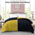 thumbnail image 2 of BedDecor 300 GSM 1Pcs Reversible Solid (Yellow-Navy Blue, Oversize King) 100% Egyptian Cotton Base Down Alternative Comforter, 2 of 8