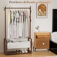 thumbnail image 2 of Perchero de Bambú con Estante, Organizador Independiente Resistente para Ropa, Barra Colgante de Gran Capacidad, Ahorra Espacio, 100 * 30 * 165cm (Marron), 2 of 3