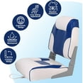 thumbnail image 4 of Ataucjin 2 Packs Boat Seats Low Back Stainless Steel Screws Included, Fold-Down Fishing Boat Seats Waterproof Captain Aluminum Hinges & Thick Soft Cushion, 4 of 7