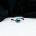 thumbnail image 3 of Rosec Jewels 3/4 CT Oval Cut London Blue Topaz Promise Ring with Diamond Trio, 14K White Gold, US 7.50, 3 of 9