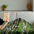 thumbnail image 3 of Japanese Soft Flannel Fleece Throw Blanket, Cascading Waterfall Pond Under Bridge Reflections of Flowers in Water Pattern, Cozy Plush for Indoor and Outdoor Use, 60" x 80", Green White, by Ambesonne, 3 of 5