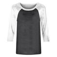thumbnail image 4 of Summer Womens Cotton Tops Color Block Tunic Blouses Scooped Neck 3/4 Sleeve Tops Trendy Dressy Tee Shirts Relaxed Fit Top Shirts Workout Sport Yoga Clothes Trendy 2025 Spring, 4 of 6