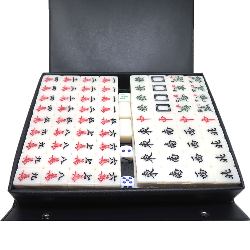 Portable Mini Mahjong Chinese Traditional Game Tiles 144 Set Travel Outdoor Play