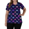 thumbnail image 5 of Garbnen Valentines Scrub Top Plus Size Love Print Short Sleeve V Neck Workwear Women with Pocket Stretch Nurse Uniform S-5XL, 5 of 5