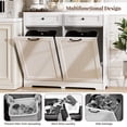 thumbnail image 7 of HARIPUL Double Tilt Out Trash Can Cabinet for 2 Bins, Hidden Garbage Can Cabinet with Drawers, Wooden Trash Bin Cabinet, 10 Gallon Trash Can Holder Cabinet for Kitchen, White, 7 of 7