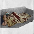thumbnail image 6 of Detroit Soft Flannel Fleece Blanket, Vintage Elements Michigan Company Free Wings Transport Auto Show Themed, Cozy Plush for Indoor and Outdoor Use, 50" x 70", Pale Yellow Burgundy, by Ambesonne, 6 of 6