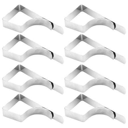 

8pcs Corner Stainless Steel Desktop Clamps Tablecloth Clip Durable Camp Cooking