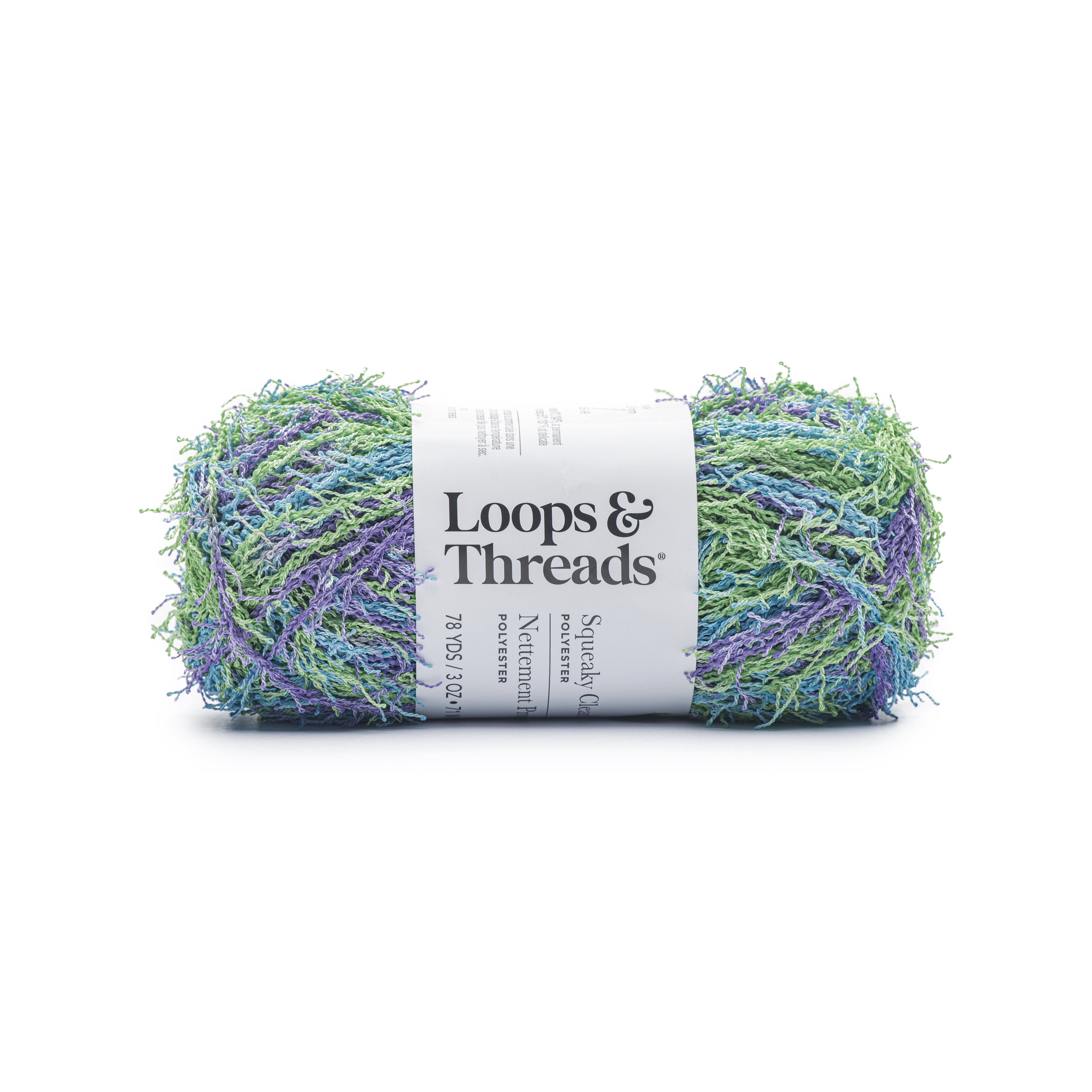 (3 pack) Squeaky Clean Prints Yarn by Loops & Threads - Yarn for Knitting - Crochet - Weaving - and Arts & Crafts - Aurora - Polyester - 3 oz