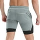 thumbnail image 4 of Bermudas Pantalones cortos para correr 2 en 1 para hombre con lazo de toalla Pantalones cortos de ejercicio de secado rápido con bolsillos para entrenamiento de gimnasio, 4 of 7
