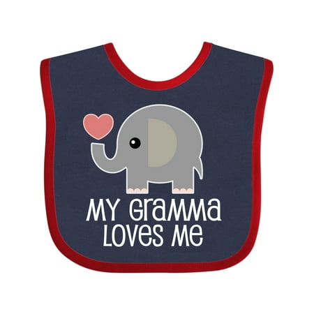 

Inktastic My Gramma Loves Me for Grandchild Gift Baby Boy or Baby Girl Bib