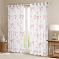 thumbnail image 2 of Erosebridal Girls Pink Bowknot Curtains Pack of 2 (42x84 Each),Cute Bows Cartoon Flowers Curtains Blackout,Dreamy Princess Style, 2 of 7