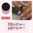 thumbnail image 6 of 96Pcs French Almond Press-On Nails – Medium Aurora Ice, Star Diamond Blush, Silver Flame, Rivet Design, Reusable Nail Art for Women, 6 of 9