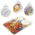 thumbnail image 3 of Yayeee Dish Drying Mat for Kitchen Counter 18"x24" Microfiber Absorbent Pad, Purple Floral Tomatoes, 3 of 7
