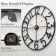 thumbnail image 3 of Reloj de pared industrial moderno con números de metal recortados, diseño clásico de lujo gris y dorado, para sala de estar y decoración de oficina, 30 pulgadas, 3 of 7